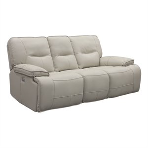 Bowery Hill Contemporary Fabric Power Sofa in Oyster Fossil