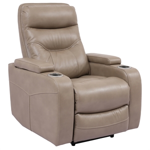 bowery hill origin power flint truffle fabric power home theater recliner