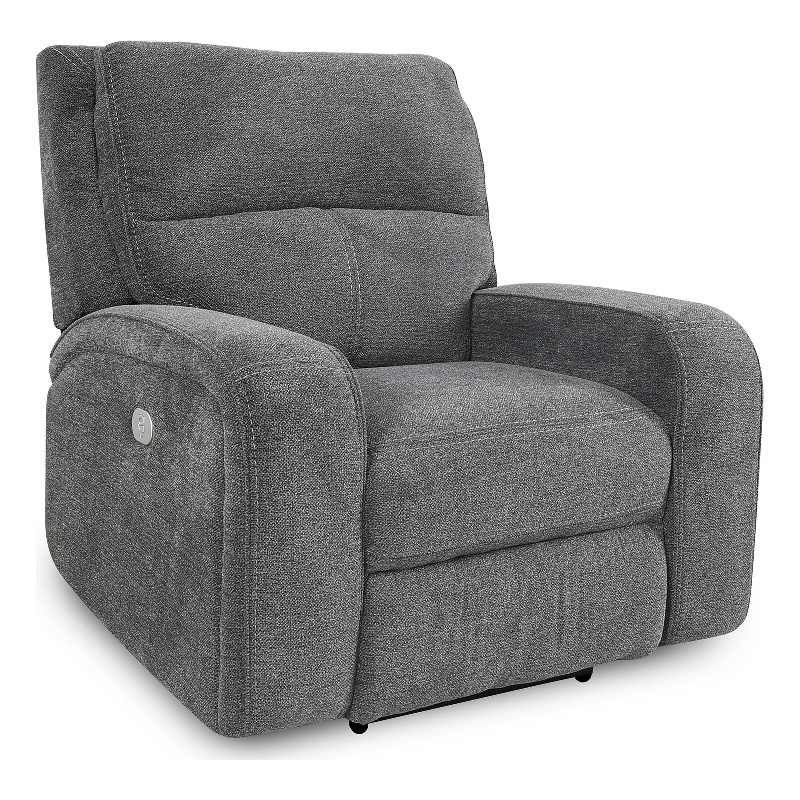 Bowery Hill Contemporary Fabric Power Recliner in Bizmark Gray