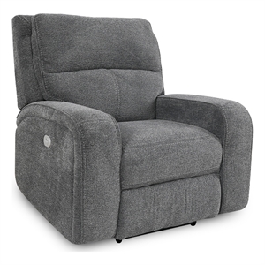 Bowery Hill Contemporary Fabric Power Recliner in Bizmark Gray
