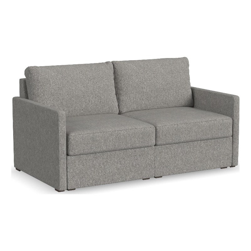 Bowery Hill Modern Gray Finish Loveseat with Performance Fabric