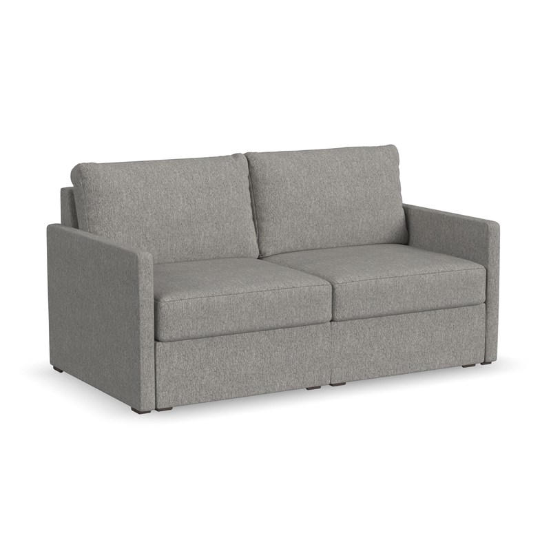 Bowery Hill Modern Gray Finish Loveseat with Performance Fabric