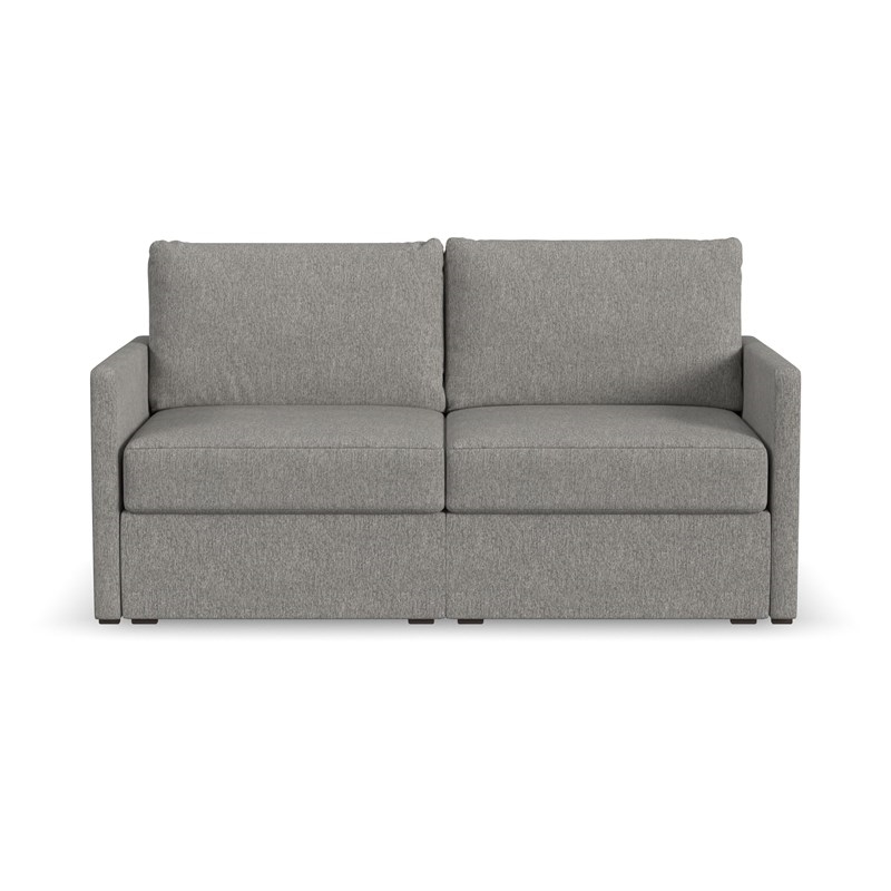 Bowery Hill Modern Gray Finish Loveseat with Performance Fabric