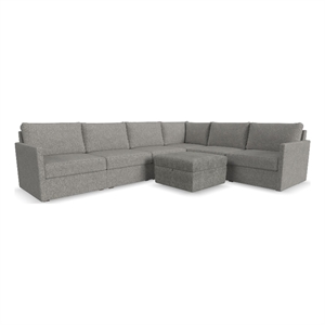 Bowery Hill Modern Gray 6 Seat Sectional with Performance Fabric