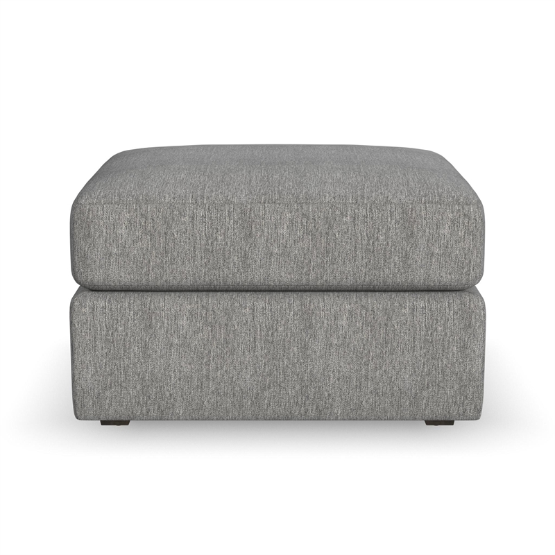 Bowery Hill Gray Square Bumper Ottoman with Performance Fabric