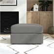 Bowery Hill Gray Square Bumper Ottoman with Performance Fabric