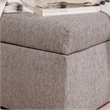 Bowery Hill Gray Square Bumper Ottoman with Performance Fabric