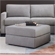 Bowery Hill Gray Square Bumper Ottoman with Performance Fabric