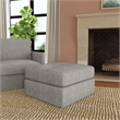 Bowery Hill Gray Square Bumper Ottoman with Performance Fabric