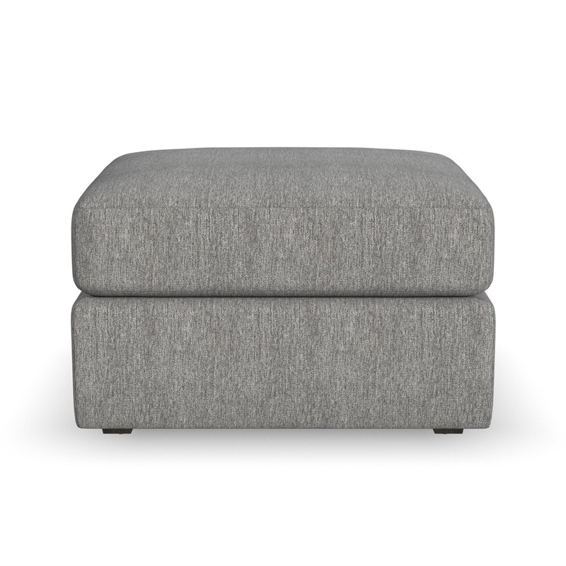 Bowery Hill Gray Square Bumper Ottoman with Performance Fabric