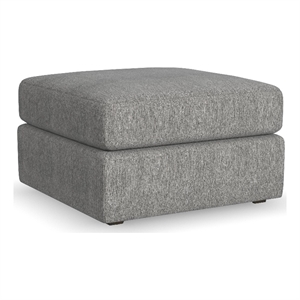 Bowery Hill Gray Square Bumper Ottoman with Performance Fabric