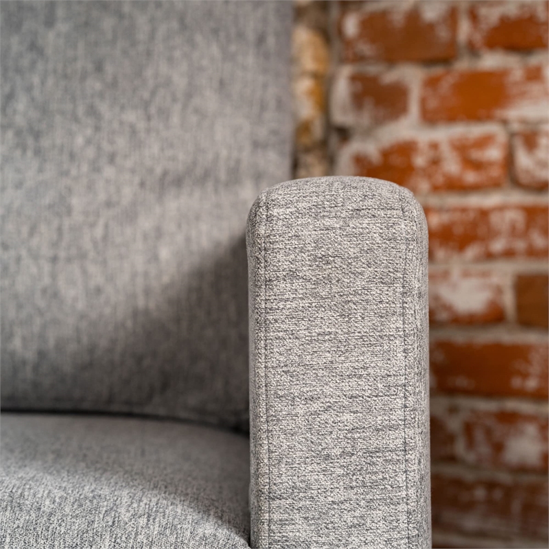 Bowery Hill Gray 3 Seat Sofa and Ottoman with Performance Fabric