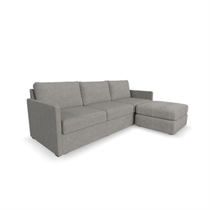 Bowery Hill Gray 3 Seat Sofa and Ottoman with Performance Fabric