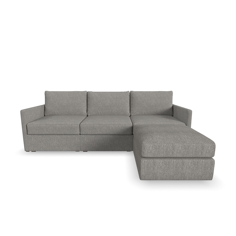 Bowery Hill Gray 3 Seat Sofa and Ottoman with Performance Fabric