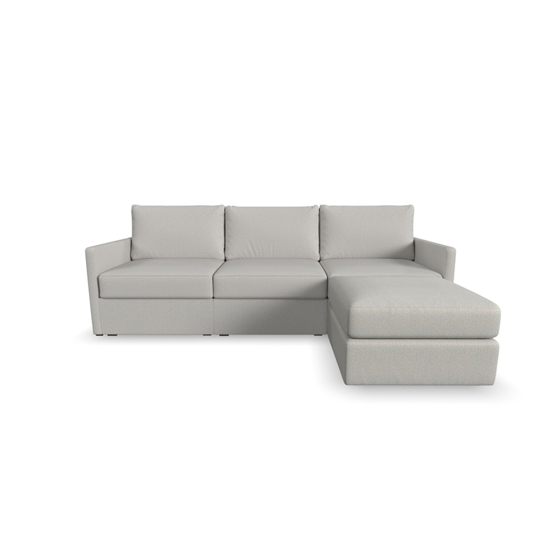Bowery Hill Beige 3 Seat Sofa and Ottoman with Performance Fabric