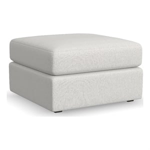 Bowery Hill Beige Square Upholstered Ottoman with Performance Fabric