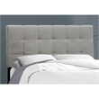 Bowery Hill Bed Full Size Platform Bedroom Frame Upholstered Linen Look Gray