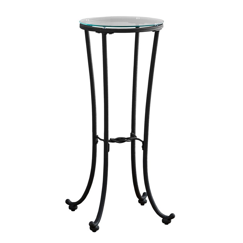 Bowery Hill Accent Table Side End Plant Stand Round Living Room Metal Black