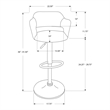 Bowery Hill Bar Stool Swivel Bar Height Adjustable Metal Pu Leather Look Black
