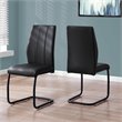 Bowery Hill Dining Chair Set Of 2 Side Upholstered Kitchen Pu Leather Look Black