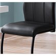 Bowery Hill Dining Chair Set Of 2 Side Upholstered Kitchen Pu Leather Look Black