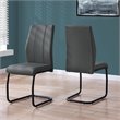 Bowery Hill Dining Chair Set Of 2 Side Kitchen Dining Room Pu Leather Look Gray