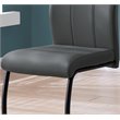 Bowery Hill Dining Chair Set Of 2 Side Kitchen Dining Room Pu Leather Look Gray
