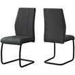 Bowery Hill Dining Chair Set Of 2 Side Kitchen Dining Room Pu Leather Look Gray