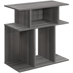 Bowery Hill Accent Table Side End Nightstand Lamp Living Room Laminate Gray
