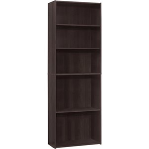 Bowery Hill Bookshelf Bookcase 6 Tier 72&quotH Office Bedroom Laminate Brown