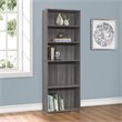 Bowery Hill Bookshelf Bookcase 6 Tier Office Bedroom Laminate Gray Transitional