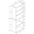Bowery Hill Bookshelf Bookcase 6 Tier Office Bedroom Laminate Gray Transitional