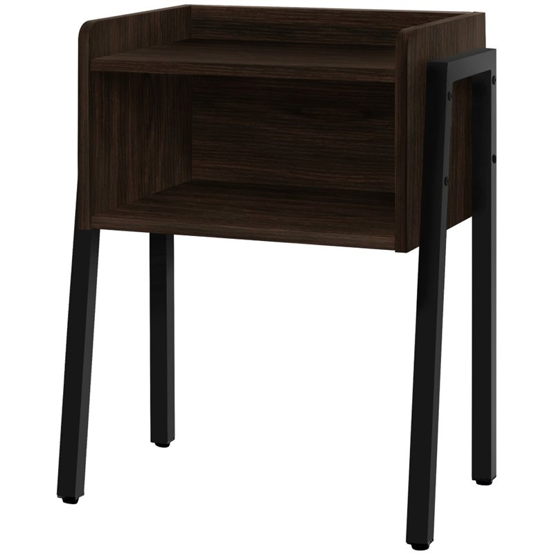 Bowery Hill Accent Table Side End Nightstand Lamp Living Room Metal Brown