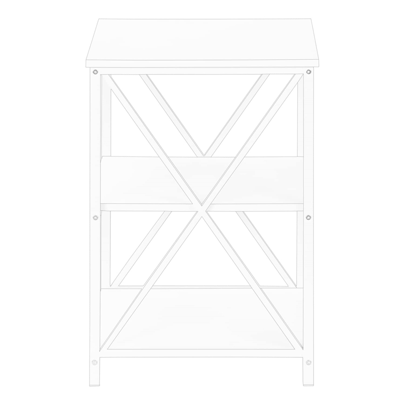 Bowery Hill Accent Table Side End Nightstand Lamp Living Room Metal White