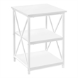 Bowery Hill Accent Table Side End Nightstand Lamp Living Room Metal White