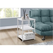 Bowery Hill Accent Table Side End Nightstand Lamp Living Room Metal White