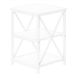 Bowery Hill Accent Table Side End Nightstand Lamp Living Room Metal White