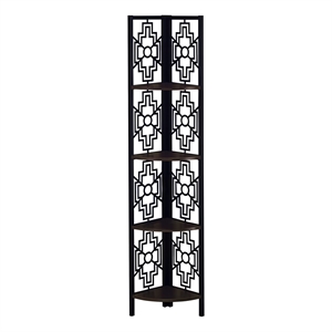 Bowery Hill Bookshelf Etagere Corner 4 Tier 62&quotH Office Bedroom Metal Brown