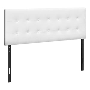 Bowery Hill Bed Headboard Queen Bedroom Upholstered Pu Leather Look White