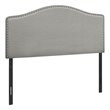 Bowery Hill Bed Headboard Only Full Size Bedroom Upholstered Linen Look Gray