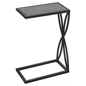 Bowery Hill Accent Table C-shaped End Side Snack Living Room Bedroom Metal Gray