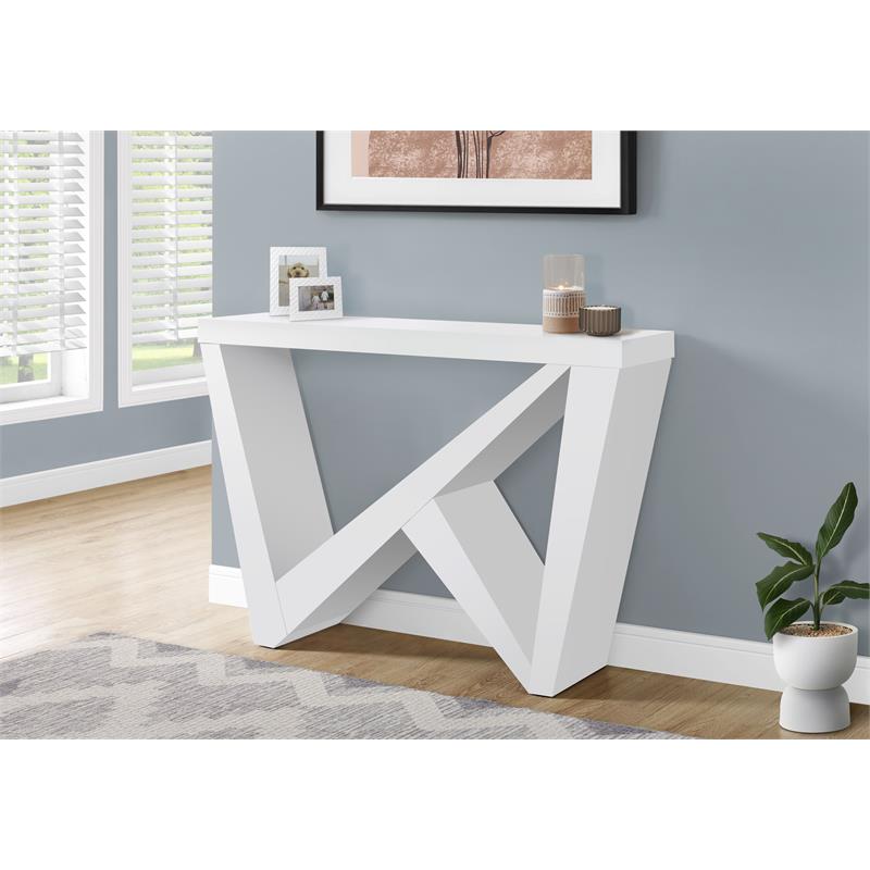 Bowery Hill Accent Table Console Entryway Narrow Sofa Bedroom Laminate White