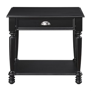 Bowery Hill Modern / Contemporary Wood 1 Drawer End Table in Black