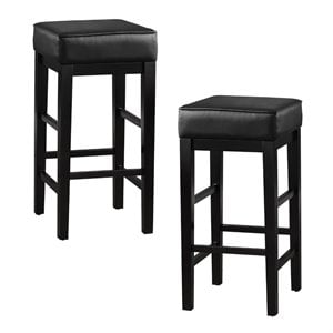 Bowery Hill 29&quot Faux Leather Bar Stool in Espresso (Set of 2)
