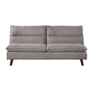 Bowery Hill Upholstered Click Clack Convertible Sofa in Brown