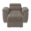 Bowery Hill Microfiber Accent Chair with Pull Out Ottoman in Taupe