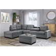 Bowery Hill Modern Microfiber Sectional Sofa in Dark Gray Finish