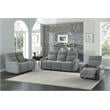 Bowery Hill Contemporary ChenillePower Double Reclining Sofa in Gray