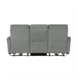 Bowery Hill Contemporary ChenillePower Double Reclining Sofa in Gray