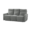 Bowery Hill Contemporary ChenillePower Double Reclining Sofa in Gray